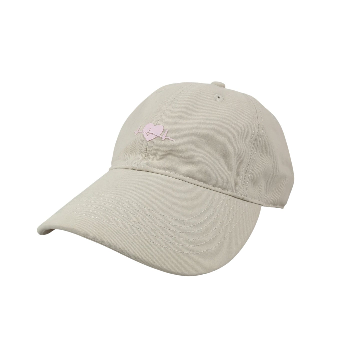 Anna-Kaci Women's Embroidered Heartbeat Baseball Cap with Adjustable Strap and Curved Brim Casual Cotton Hat