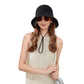 Anna-Kaci Crochet Bucket Hat with Adjustable Chin Strap and Back Button Eyelet Panel for Sun Protection