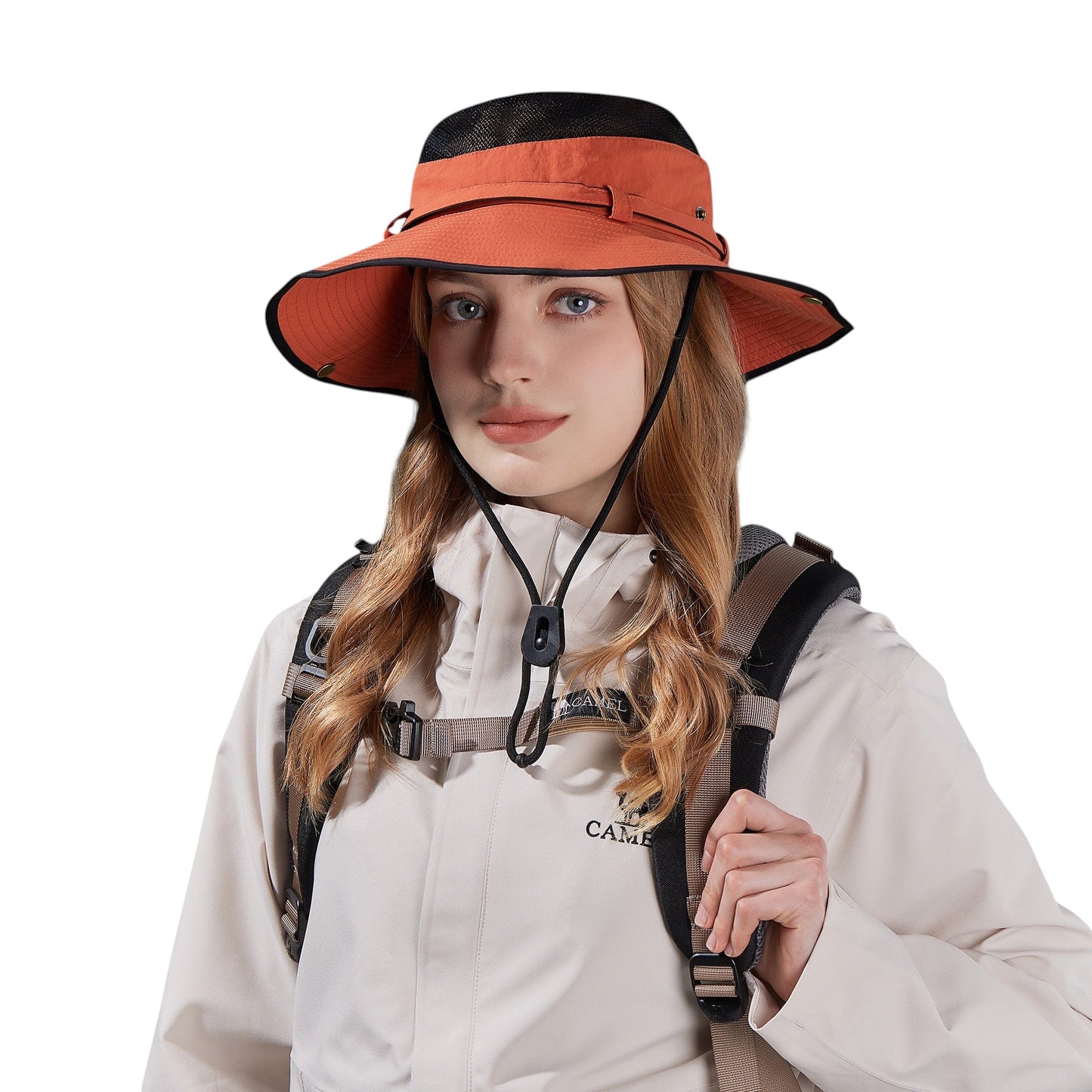 Anna-Kaci Wide Brim Outdoor Hat with Mesh Ventilation Snap-Up Sides and Chin Strap for Hiking, Beach, Travel, and Sun Protection