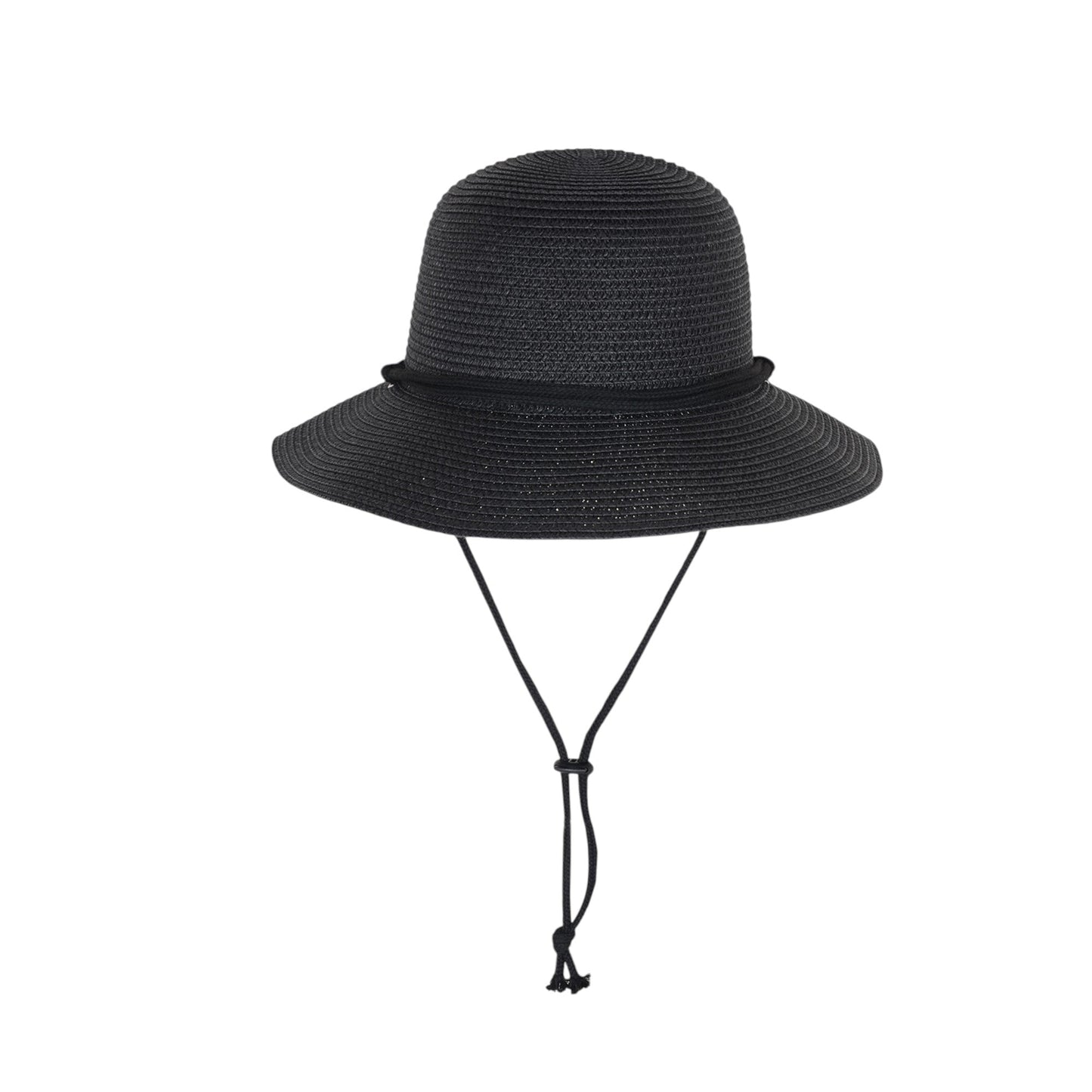 Anna-Kaci Wide Brim Straw Sun Hat with Chin Strap and Black Cord Detail for Outdoor Protection and Stylish Shade