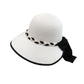 Anna-Kaci Women's Wide Brim Straw Hat with Braided Band and Contrast Bow Detail