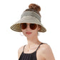 Anna-Kaci Striped Wide Brim Sun Visor Hat Lightweight Foldable Design for Outdoor Travel Beach Hiking Sports Vacations