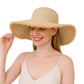 Anna-Kaci Wide Brim Straw Floppy Hat with Frayed Edges Lightweight Sun Protection for Beach Vacation Outdoor Travel Style
