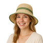 Anna-Kaci Packable Crochet Straw Bucket Hat with Two-Tone Design Lightweight Summer Sun Hat for Beach Travel Hiking Outdoor Use