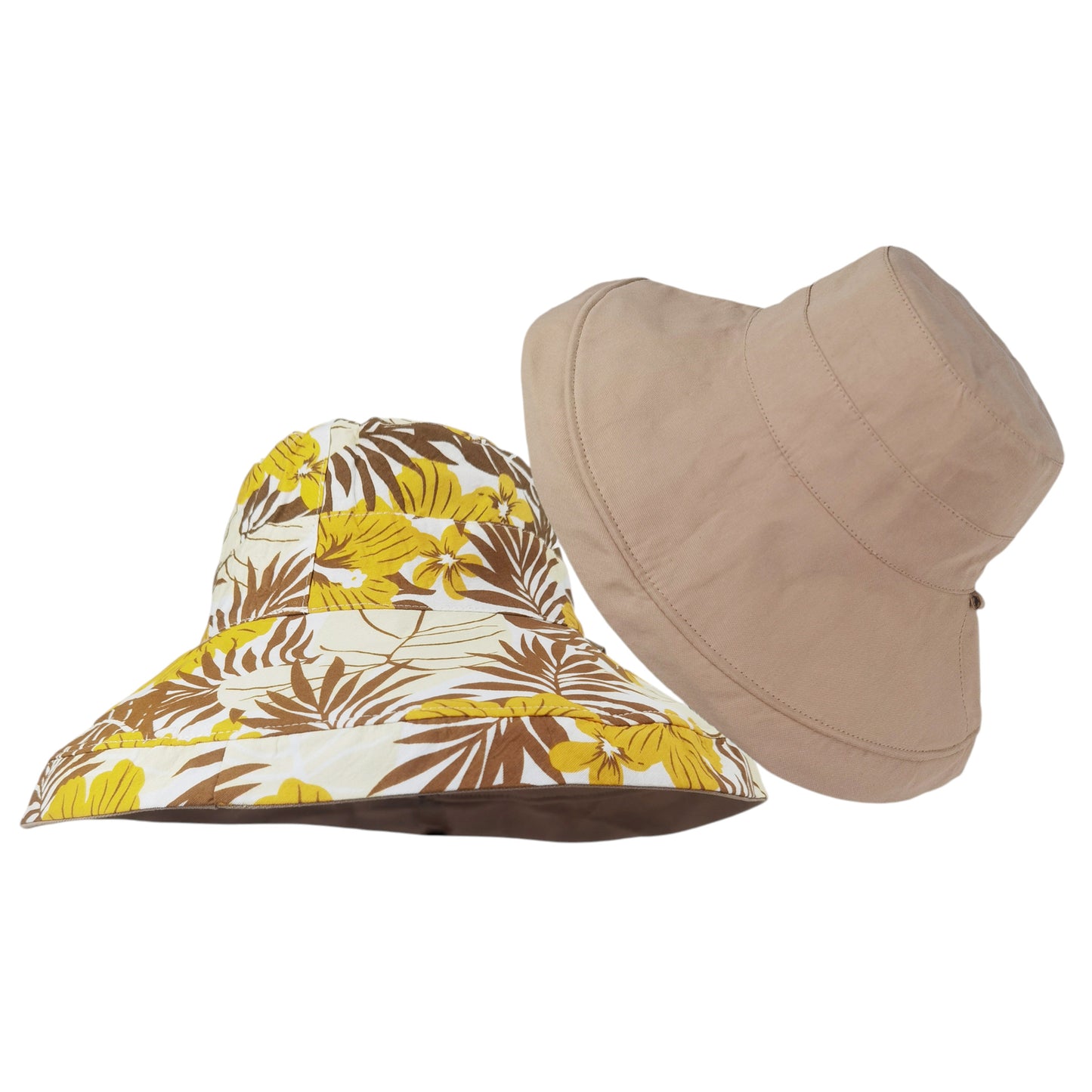 Anna-Kaci Women's 2-in-1 Double-Sided Bucket Hat with Floral & Solid Design