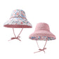 Anna-Kaci Women's Reversible Floral & Solid Bucket Sun Hat with Chin Strap