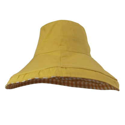 Anna-Kaci Women's Reversible Checkered Bucket Hat with Chin Strap