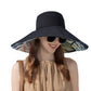 Anna-Kaci Wide Brim Floppy Sun Hat with Colorful Printed Underside UV Protection Lightweight Foldable Design for Outdoor Use