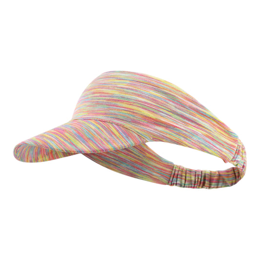 Anna-Kaci Stretchy UV Protection Sports Visor Hat Lightweight Rainbow Stripe Design for Hiking Beach Running Outdoor Travel