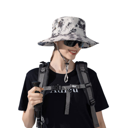 Anna-Kaci Wide Brim Outdoor Sun Hat with Adjustable Chin Strap for Hiking Camping Travel Beach