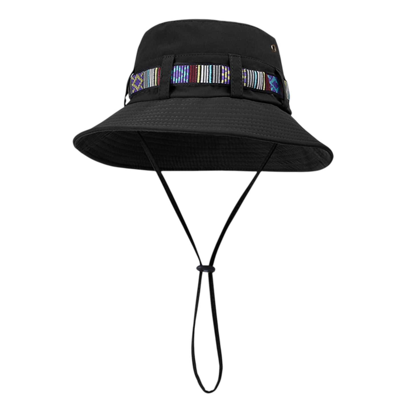 Anna-Kaci Wide Brim Bucket Hat with Colorful Ribbon Trim Breathable Mesh Lining and Adjustable Chin Strap for Outdoor Use