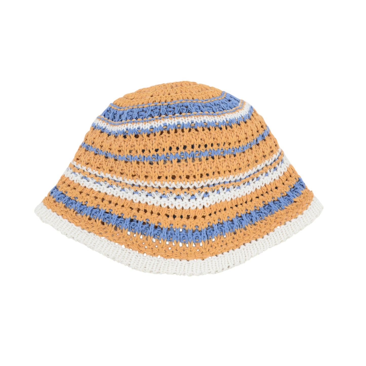 Anna-Kaci Women's Multicolor Striped Crochet Bucket Hat Lightweight Summer Accessory