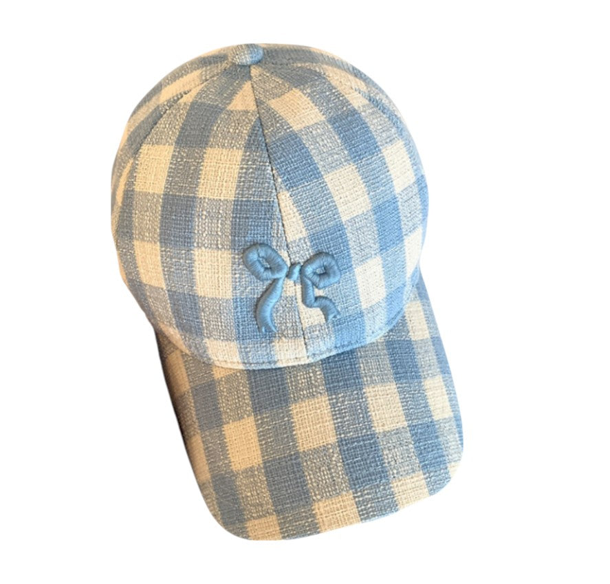 Anna-Kaci Women's Embroidered Bow Baseball Cap with Contrast Stitching and Curved Brim