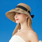 Anna-Kaci Women's Wide Brim Floppy Sun Hat with Contrast Bow Band and Structured Crown