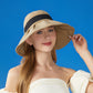 Anna-Kaci Women's Wide Brim Floppy Sun Hat with Contrast Bow Band and Structured Crown