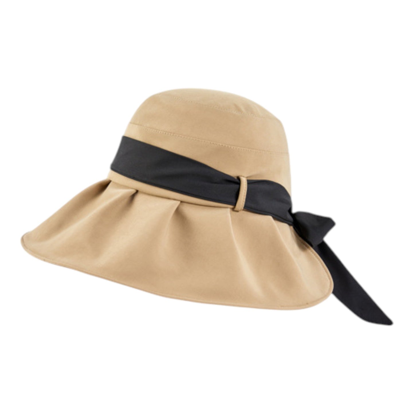 Anna-Kaci Women's Wide Brim Floppy Sun Hat with Contrast Bow Band and Structured Crown