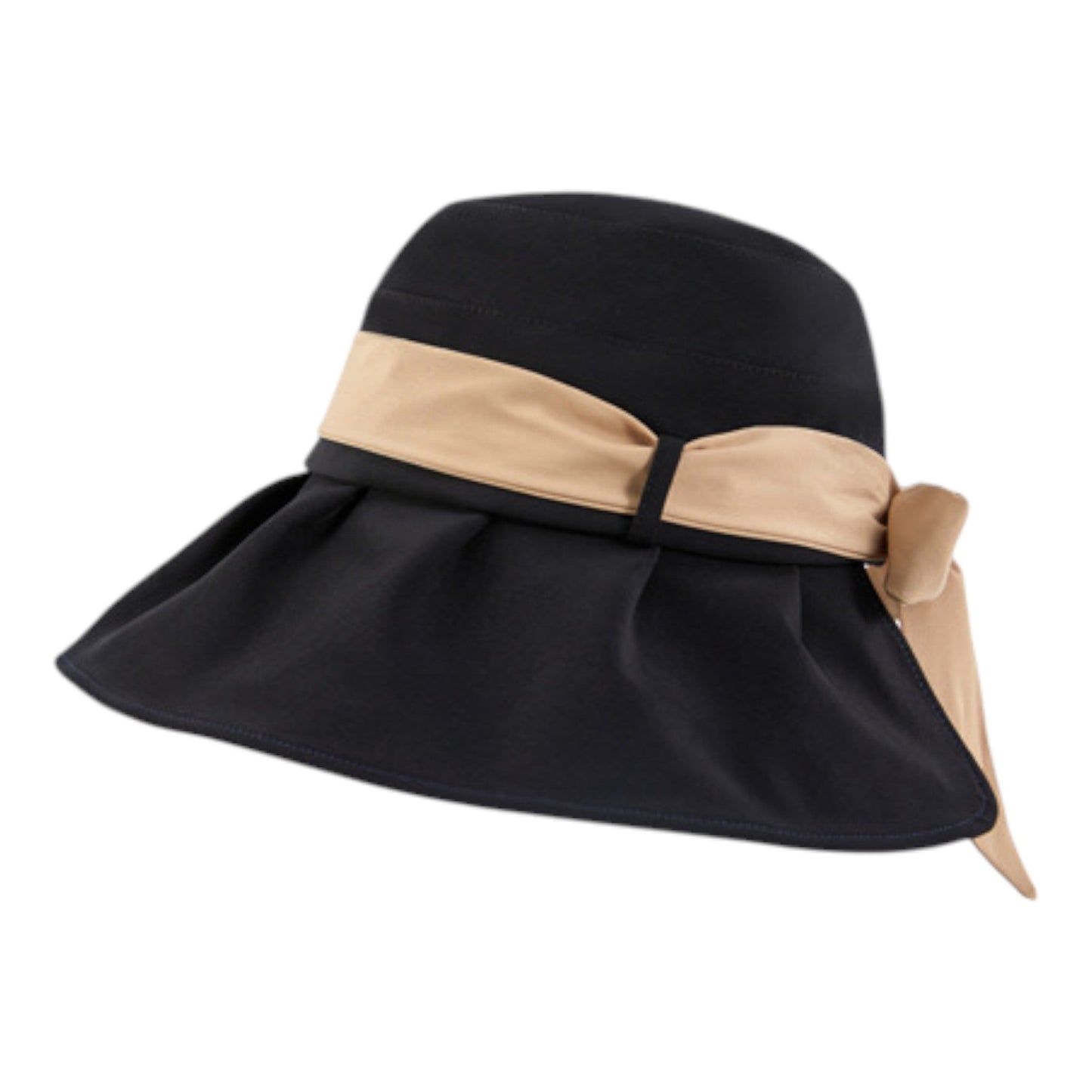 Anna-Kaci Women's Wide Brim Floppy Sun Hat with Contrast Bow Band and Structured Crown