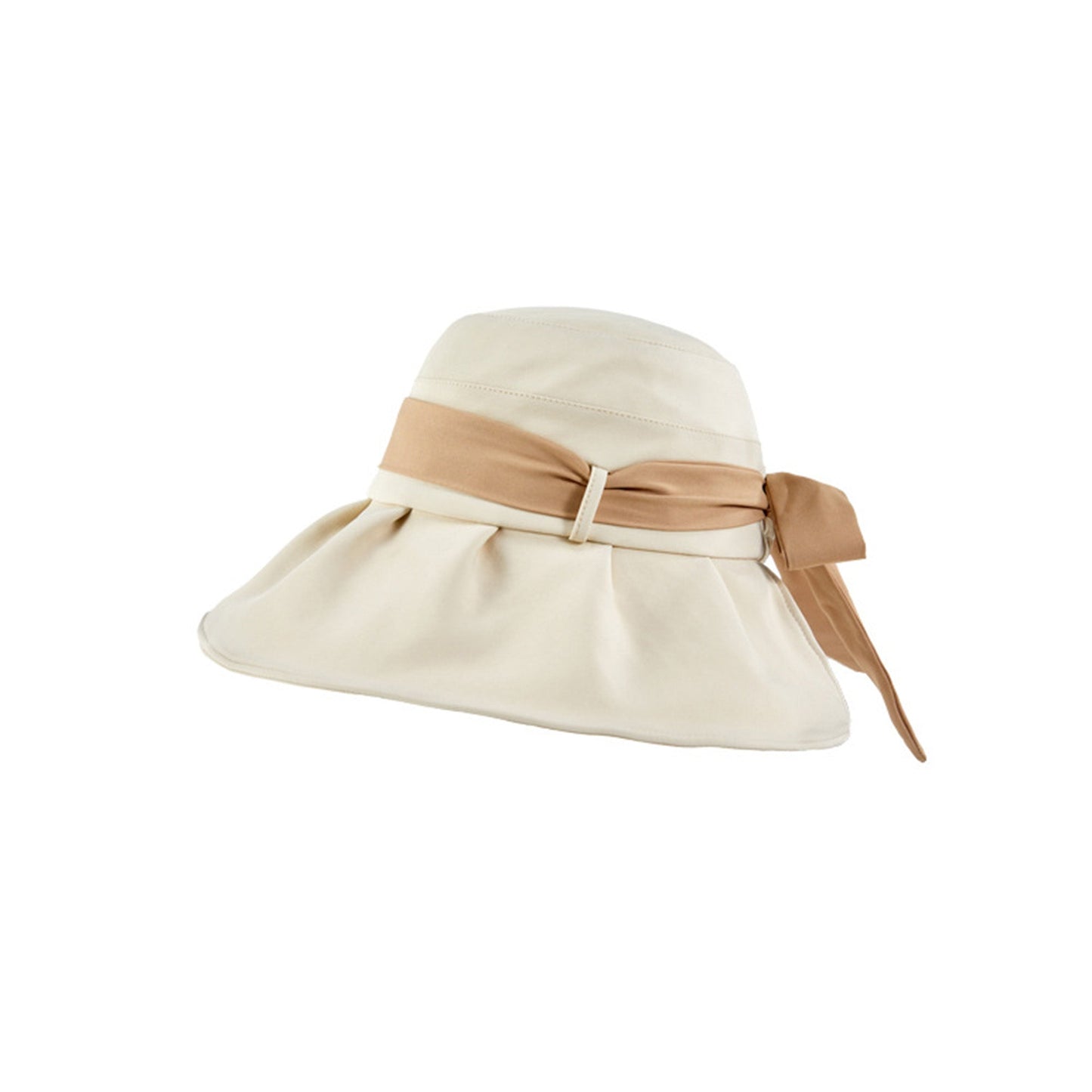 Anna-Kaci Women's Wide Brim Floppy Sun Hat with Contrast Bow Band and Structured Crown