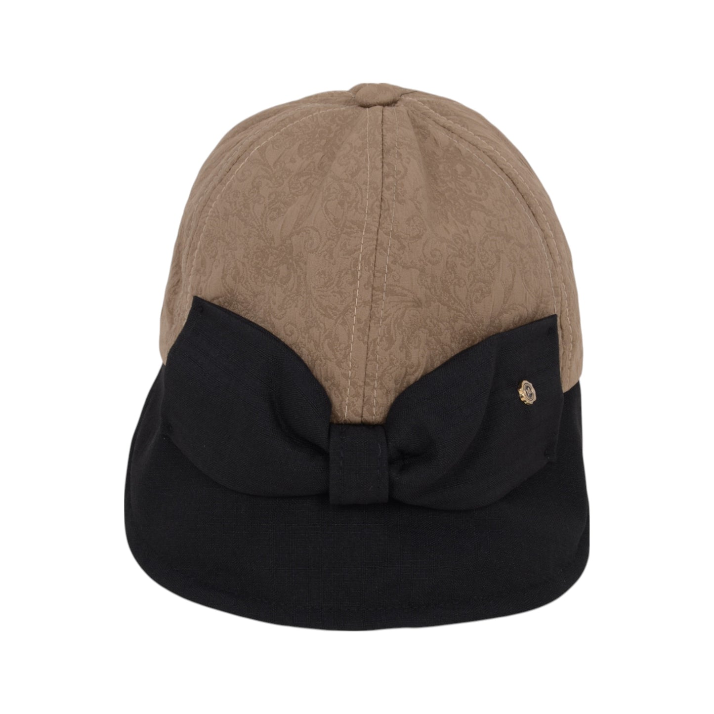 Anna-Kaci Women's Structured Visor Cloche Hat with Oversized Bow and Textured Dome Crown