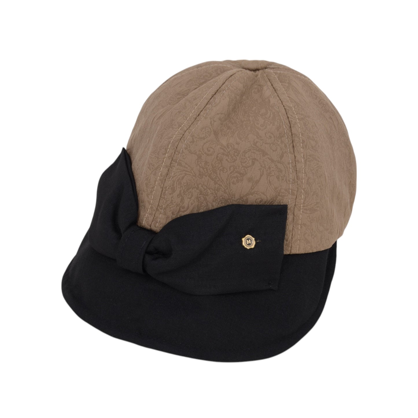 Anna-Kaci Women's Structured Visor Cloche Hat with Oversized Bow and Textured Dome Crown