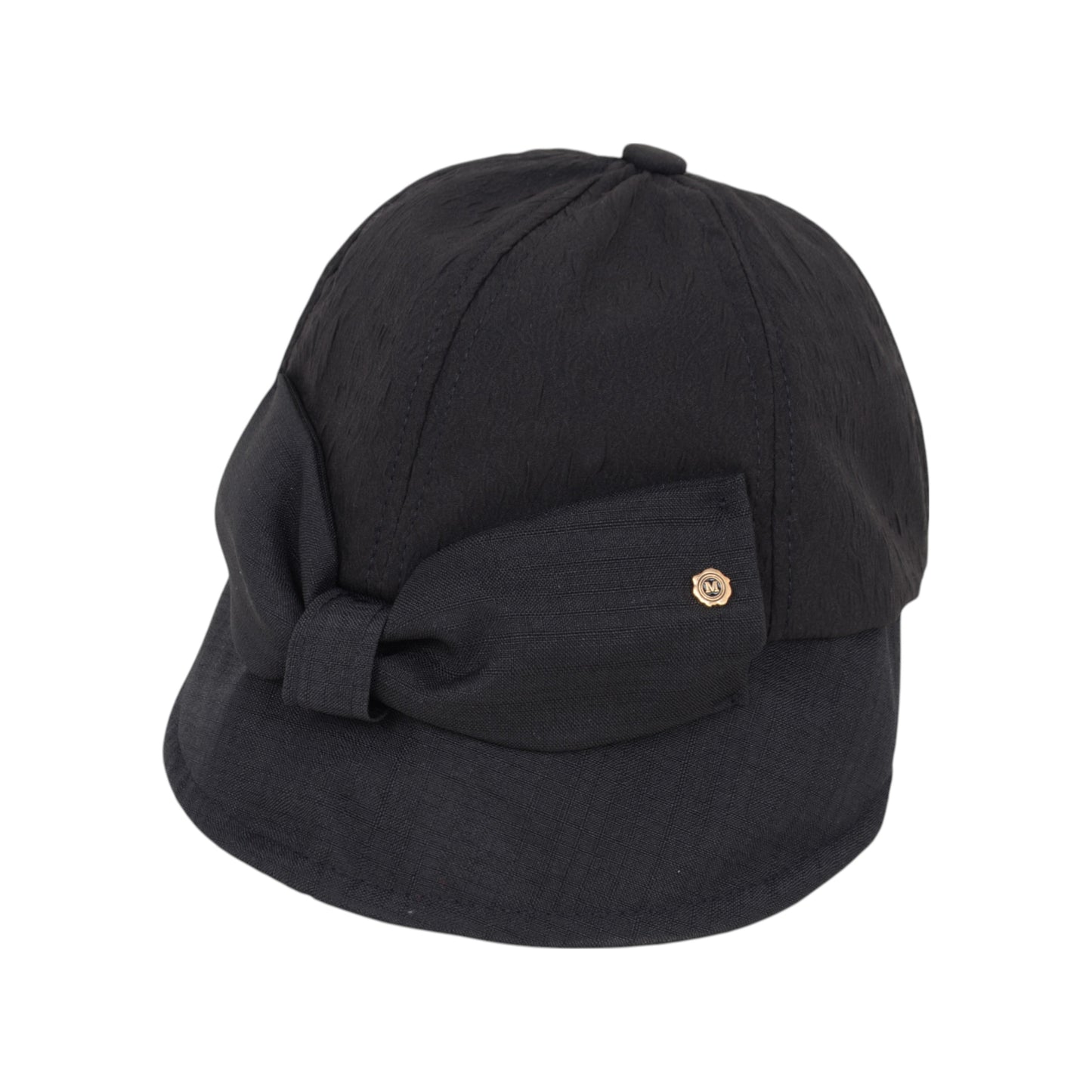 Anna-Kaci Women's Structured Visor Cloche Hat with Oversized Bow and Textured Dome Crown