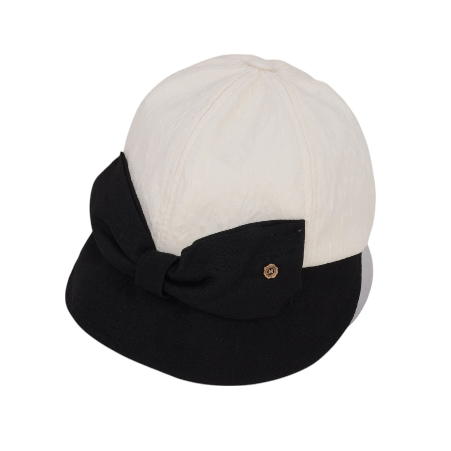 Anna-Kaci Women's Structured Visor Cloche Hat with Oversized Bow and Textured Dome Crown