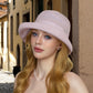 Anna-Kaci Women's Structured Bucket Hat with Pleated Band Design and Wide Brim for Elegant Everyday Sun Protection