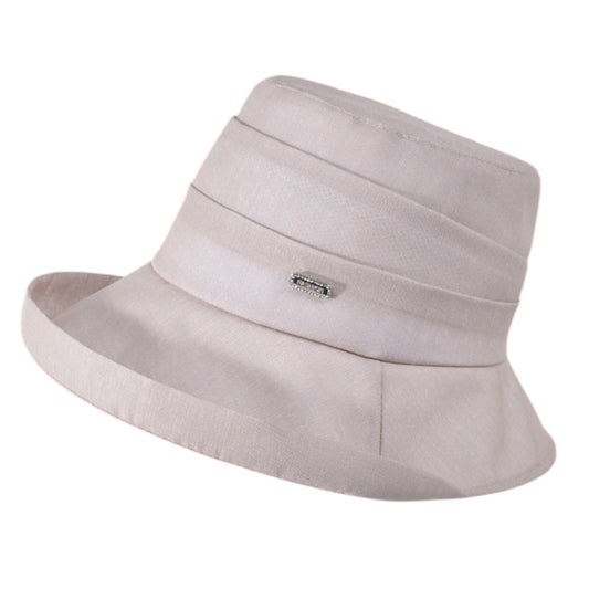 Anna-Kaci Women's Structured Bucket Hat with Pleated Band Design and Wide Brim for Elegant Everyday Sun Protection