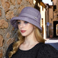 Anna-Kaci Women's Structured Bucket Hat with Pleated Band Design and Wide Brim for Elegant Everyday Sun Protection