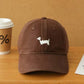 Anna-Kaci Women's Embroidered Sausage Dog Baseball Cap with Curved Brim and Adjustable Strap