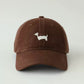 Anna-Kaci Women's Embroidered Sausage Dog Baseball Cap with Curved Brim and Adjustable Strap