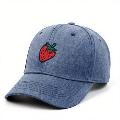 Anna-Kaci Women's Strawberry Embroidered Adjustable Baseball Cap