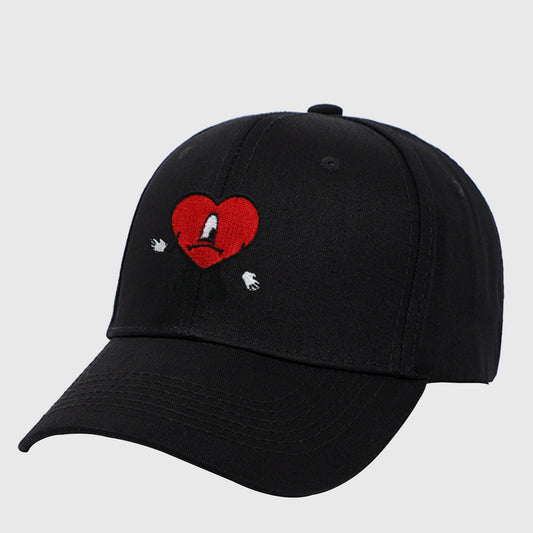 Anna-Kaci Women's Embroidered Heart Design Adjustable Baseball Cap
