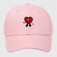 Anna-Kaci Women's Embroidered Heart Design Adjustable Baseball Cap