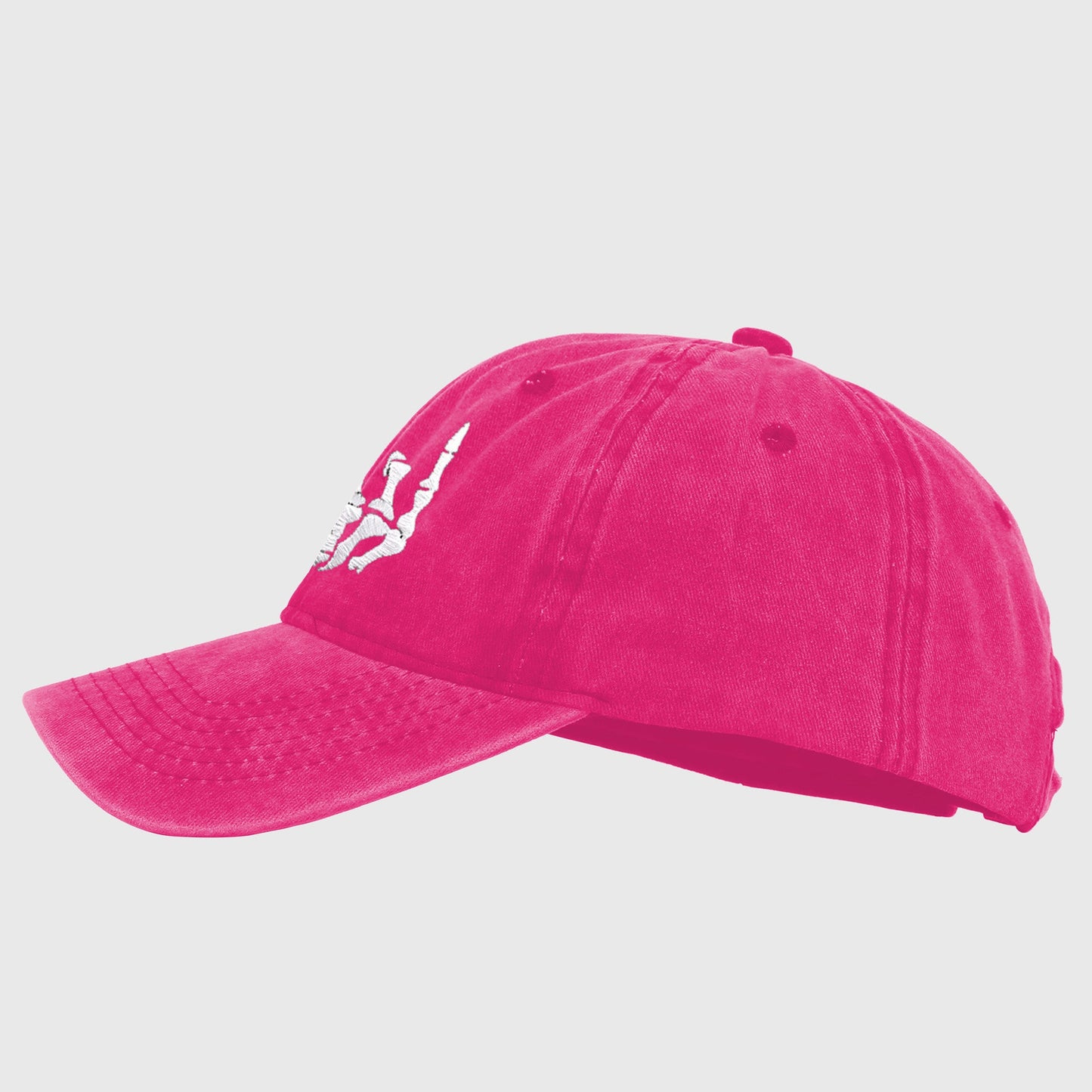 Anna-Kaci Women's Vintage Washed Skull Hand Embroidered Baseball Cap