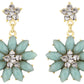 Tuquoise Blue Ss Spring Floral Flower Stud Earrings