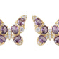 Alilang 14K Gold Plated Zircon Butterfly Stud Earrings Solid 925 Sterling Silver Post for Women