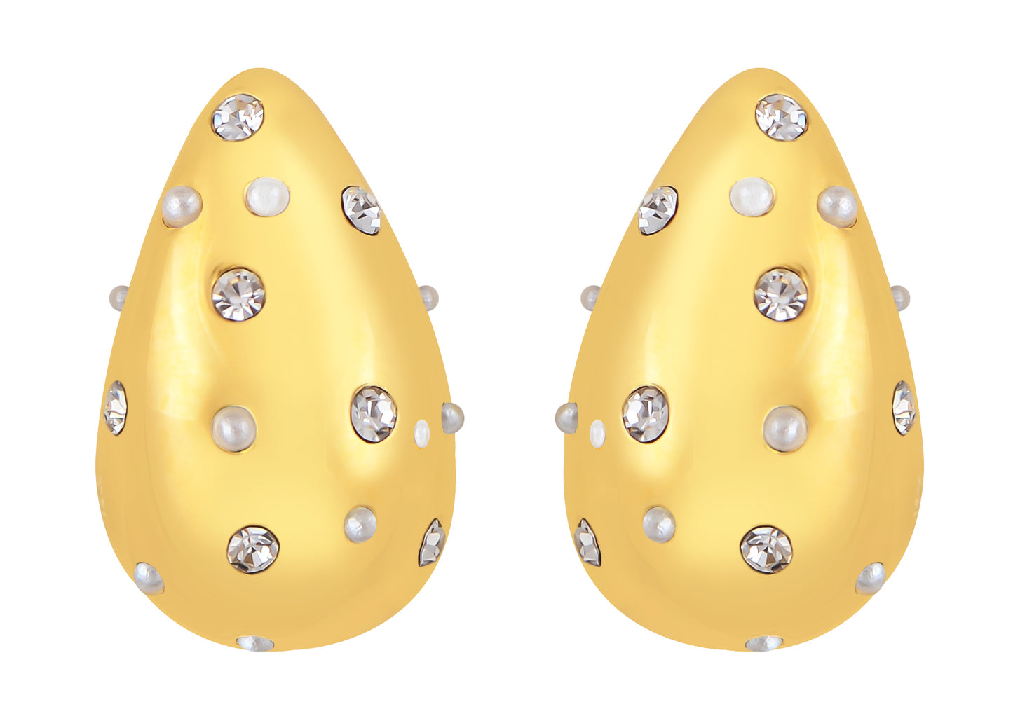 Alilang 18K Gold Plated Teardrop Chunky Earrings Waterdrop Earrings Lightweight Dupes Earrings