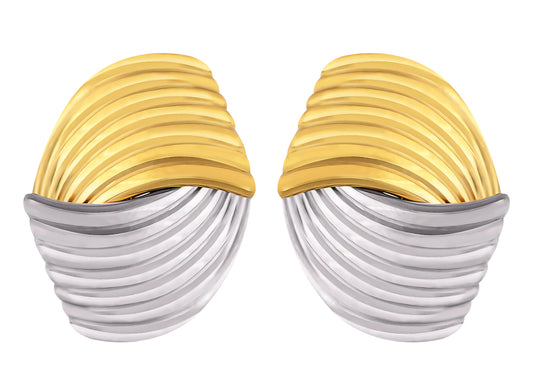 Alilang 18K Gold Plated Textured Geometry Statement Thick Stud Earrings for Women