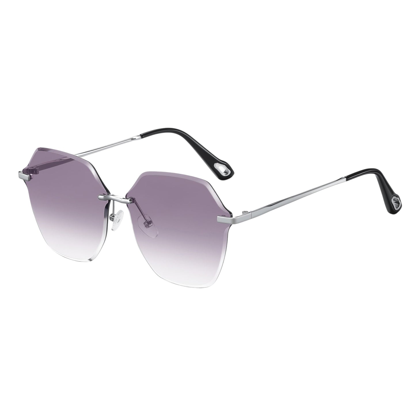 Anna-Kaci Women's Stylish Hexagonal Rimless Gradient Sunglasses for Fashion Looks