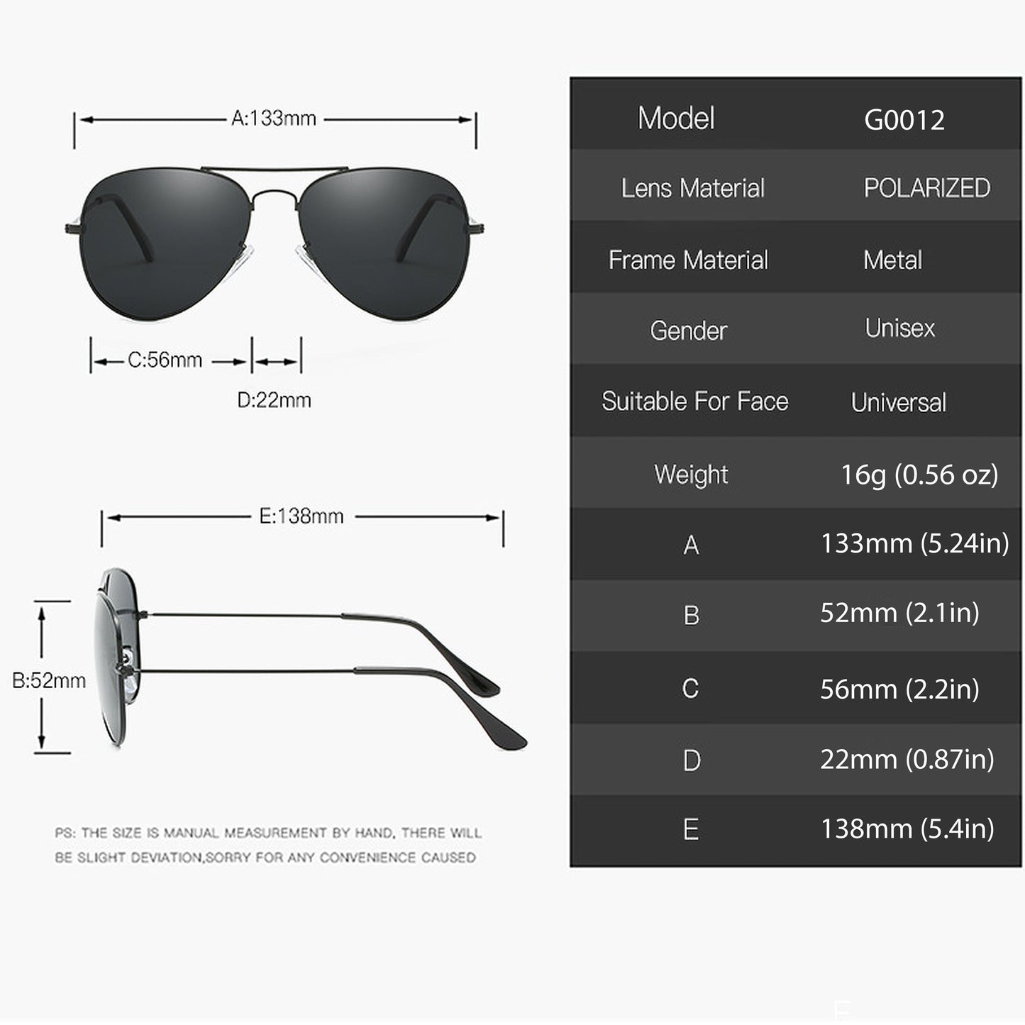 Anna-Kaci Women's Classic Aviator Polarized Sunglasses UV400 Protection