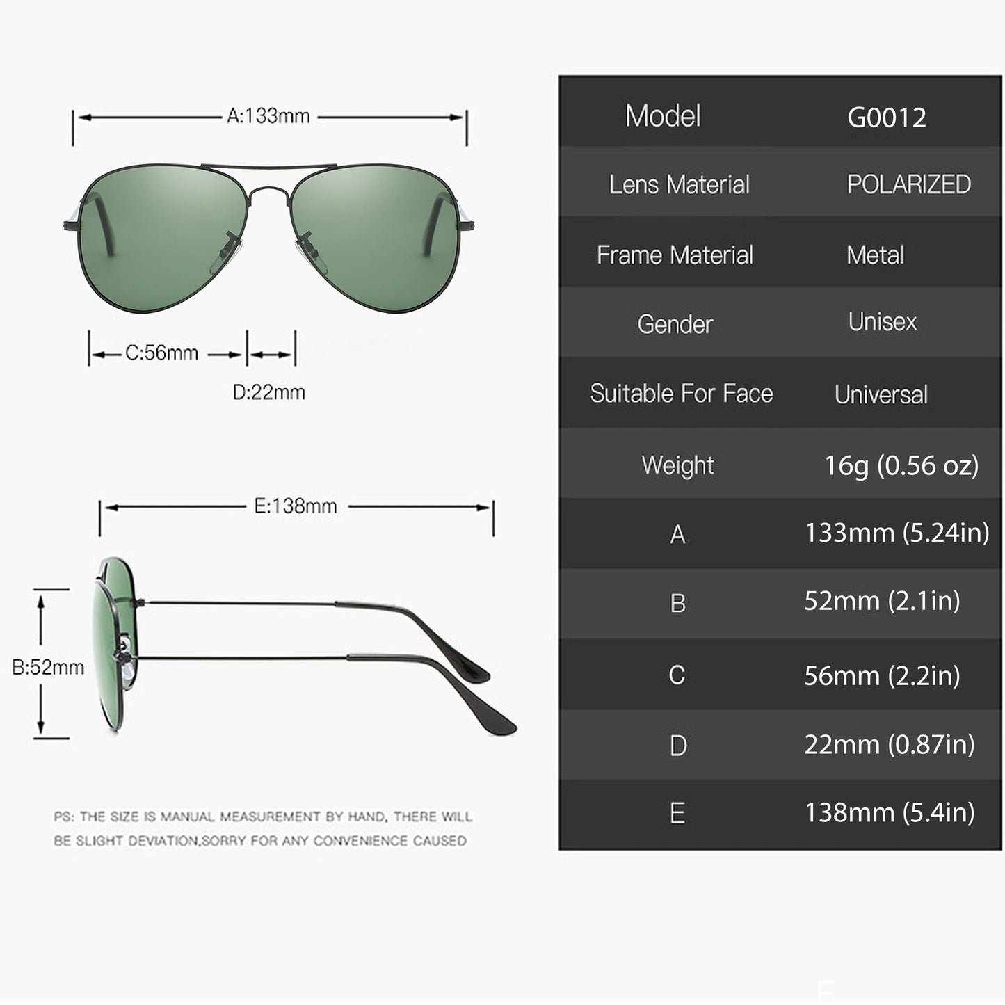 Anna-Kaci Women's Classic Aviator Polarized Sunglasses UV400 Protection