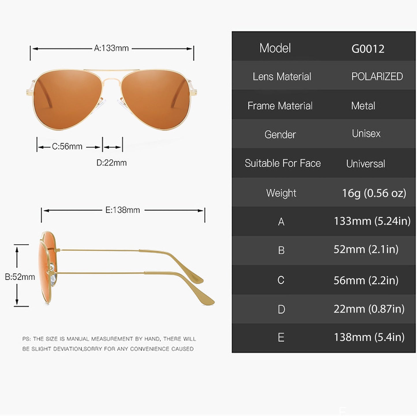 Anna-Kaci Women's Classic Aviator Polarized Sunglasses UV400 Protection