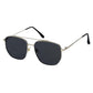 Anna-Kaci Women's Retro Square Aviator Sunglasses - Silver Frame with Black Lenses