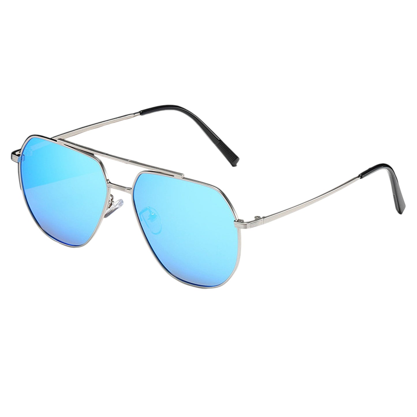 Anna-Kaci Women's Trendy Double-Bridge Metal Frame Sunglasses