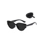 Anna-Kaci Women's Foldable Cat Eye Sunglasses with Compact Round Storage Case and UV Protection