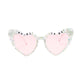 Anna-Kaci Women's Heart-Shaped Bride to Be Sunglasses with Rhinestone and Pearl Embellishments for Bachelorette Party