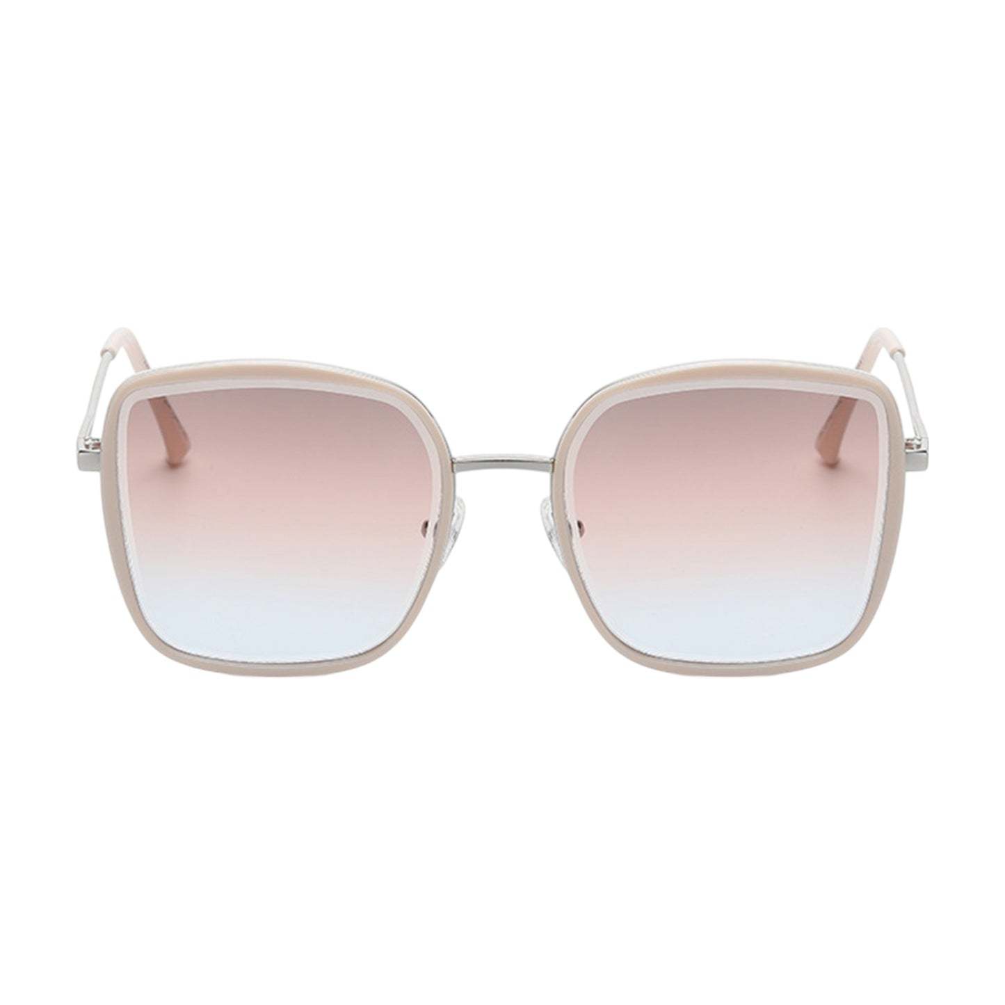 Anna-Kaci Women's Minimalist Square Frame Sunglasses with Slim Metal Arms and Flat Top Bridge Design for Everyday Wear