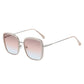 Anna-Kaci Women's Minimalist Square Frame Sunglasses with Slim Metal Arms and Flat Top Bridge Design for Everyday Wear