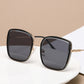 Anna-Kaci Women's Minimalist Square Frame Sunglasses with Slim Metal Arms and Flat Top Bridge Design for Everyday Wear